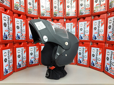 Шлем модуляр HETOSHI X-202 (светополоса,USB-кабель,встр.батарея) цв. Черный матовый р.S  