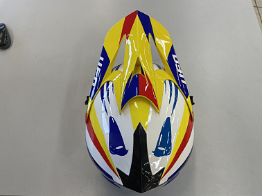 Шлем кроссовый HETOSHI UFD XD1-43 цв. Бело-сине-красно-желтый р. S